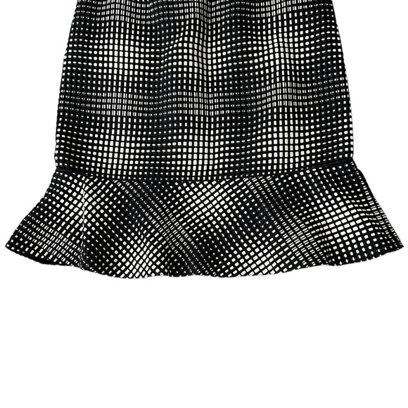 Emanuel Ungaro Paris Black & Ivory Silk Blend Woven Flounce Peplum Skirt - 4 - Picture 10 of 15